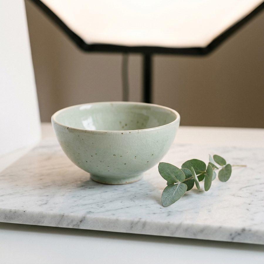 The same product on a soft-lit marble studio surface